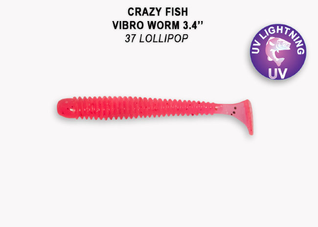 Резина Crazy Fish Vibro Worm 3" 11-75-37-6