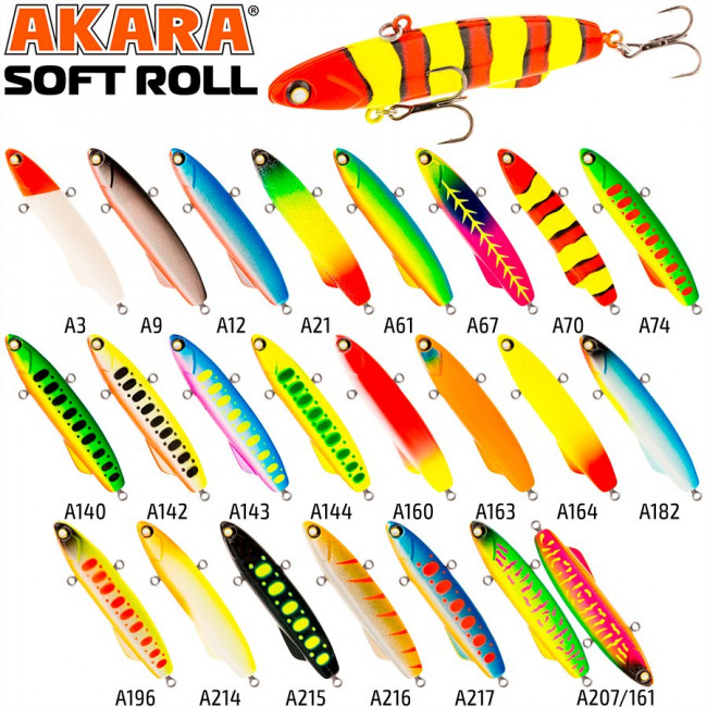 Воблер Akara раттлин Soft Roll 90 мм 30 гр. A163
