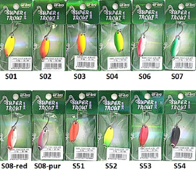 Блесна SUPER TROUT WIDE, 30.1мм 3.5 гр цвет S03