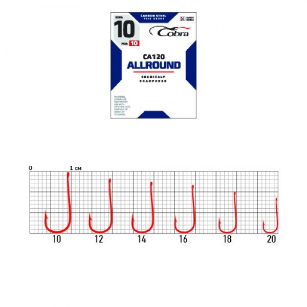 Крючки Cobra ALLROUND сер.CA120 разм 014