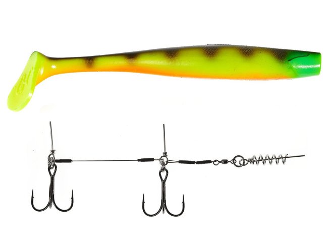 Виброхвосты LJ 3D BBS Series GIANT KUBIRA SWIM SHAD 10.3in(26.00) + Stinger XL PG30